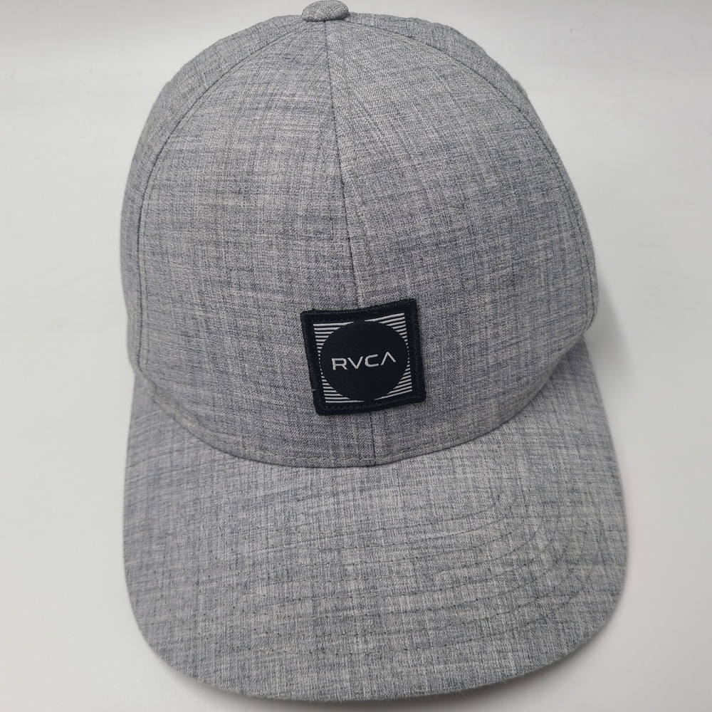RVCA Hat Fitted (Seems M-L) Gray Black Logo Patch Mid Fit Skate Skateboard Surf